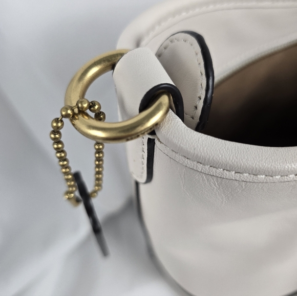 Coach Tali Bucket Bag Soft Leather Chalk Color Medium Size Excellent Condition - Picture 8 of 16